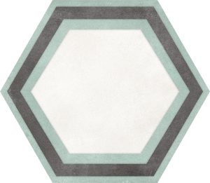 Hexagon white Framed