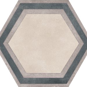 Hexagon Beige Framed